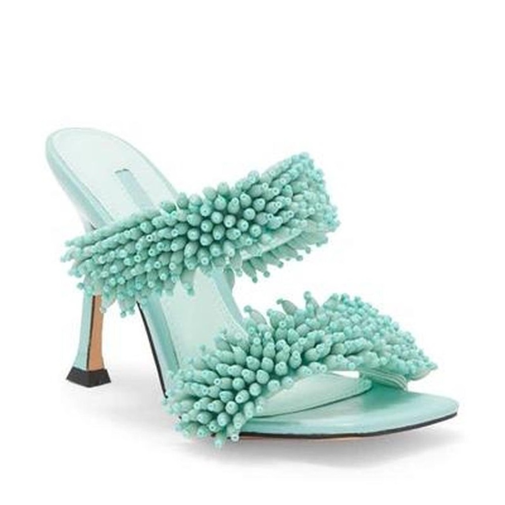 Topshop  Mint Beaded Strap High Heel Sandal - Women’s 9